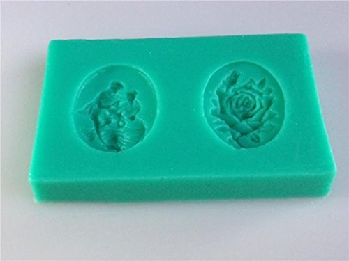 Lover and Rose Shape Chocolate Candy 3d Silicone Mould Cake Tools Bakeware Pastry Bar Soap Mold N2