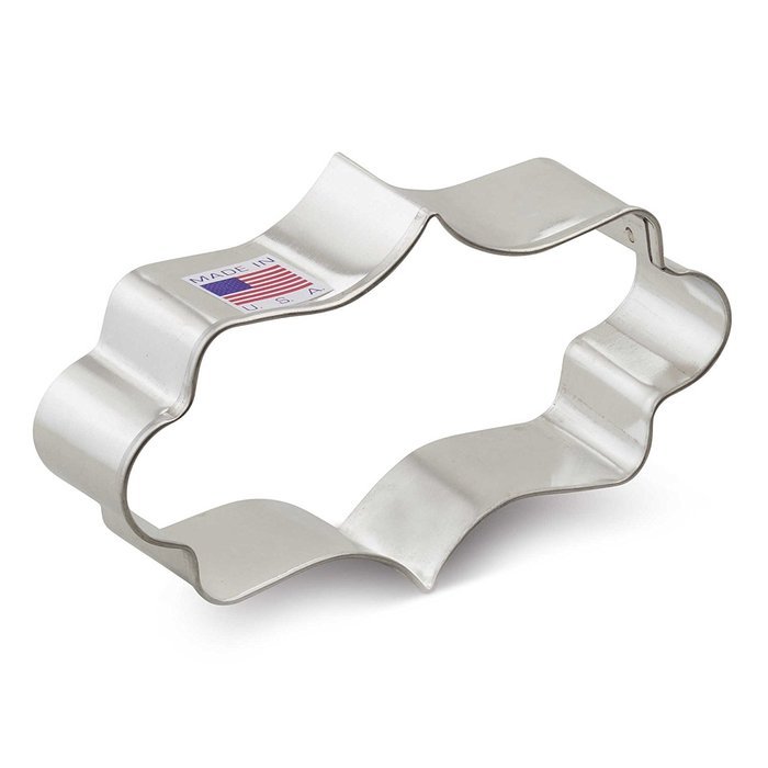 Ann Clark Long Fancy Plaque Cookie Cutter | Tin-Plated Steel | Hand Wash | Measures 4.5" L x 3" W x 1" H | Made...