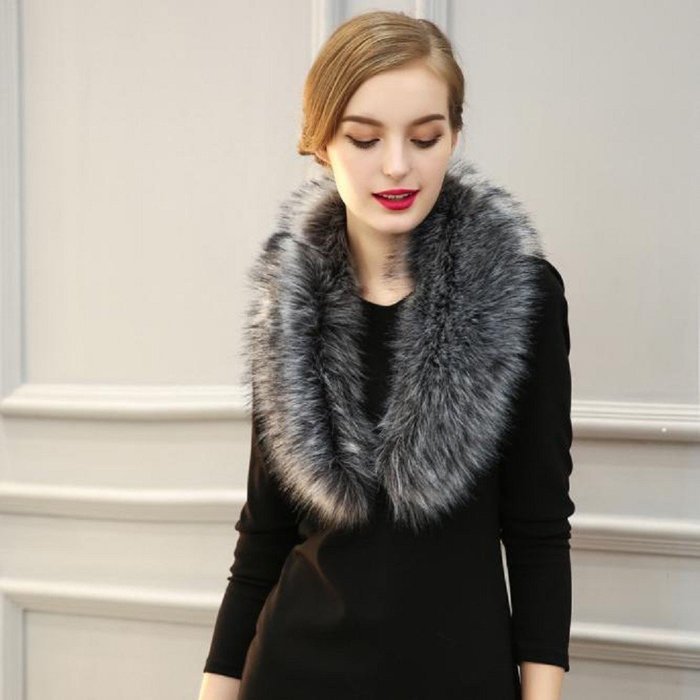 Scarf,Morecome Women Hasp Faux Fur Scarf Fur Scarves Fur Velvet Scarf (A) N17