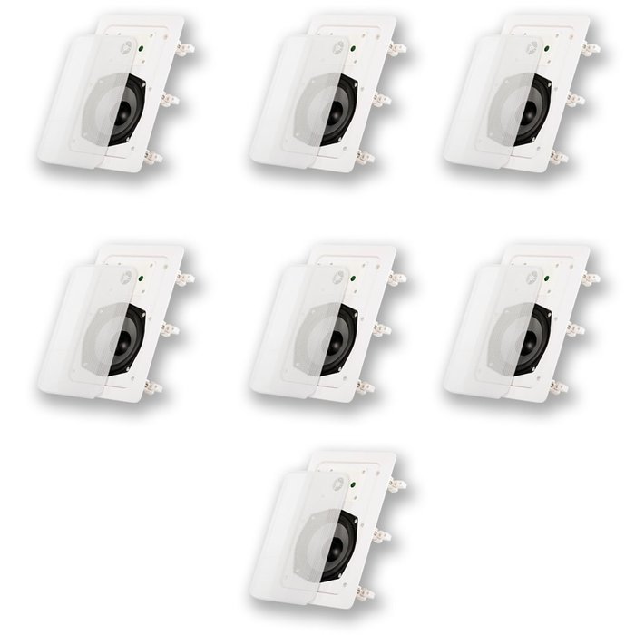 Acoustic Audio CS-IW520 In Wall 7 Speaker Set 2 Way Home Theater 1400 Watt CS-IW520-7S