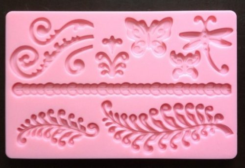 Leafage Butterfly Dragonfly Fondant Mold Silicone mold DIY gumpaste flowers Cake Decorating