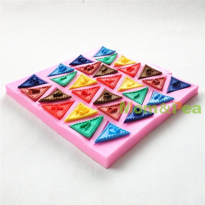 Mom&pea 0602 Triangle Letters Shaped Silicone Mould for Fondant Cake Sugar Paste Cake Decoration 3d Cake Toppers...