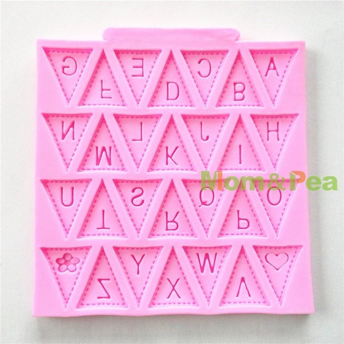 Mom&pea 0602 Triangle Letters Shaped Silicone Mould for Fondant Cake Sugar Paste Cake Decoration 3d Cake Toppers... N2