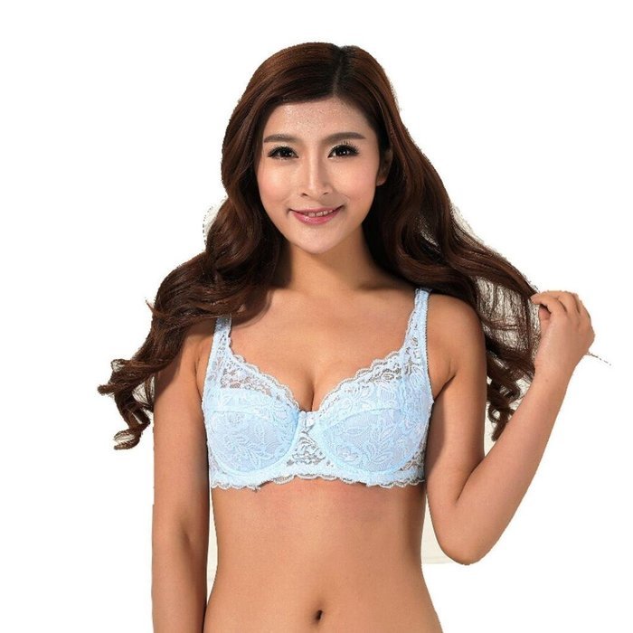 PHOTNO Women Push Up Deep V Ultrathin Underwire Lace Brassiere Bra N3