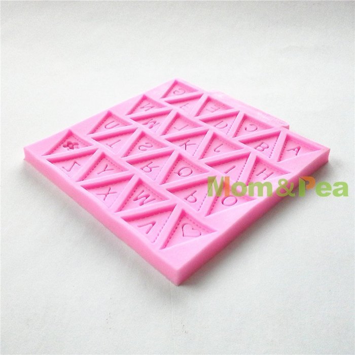 Mom&pea 0602 Triangle Letters Shaped Silicone Mould for Fondant Cake Sugar Paste Cake Decoration 3d Cake Toppers... N3