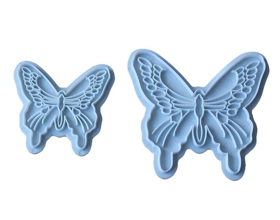 Sealike 2 Pcs Butterfly Cake Mold Sugarcraft Fondant Cookie Plunger Cutters Decorating Kit with Stylus N2