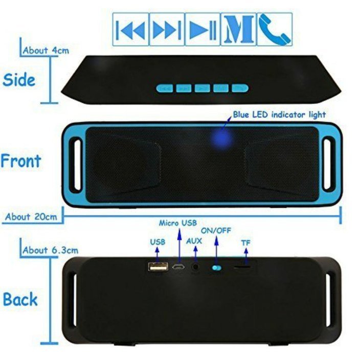 SKYLARKING Bluetooth Speaker - Surround Sound Wireless Speaker with Built-in Hands Free Mic- Works for Iphone,... N6