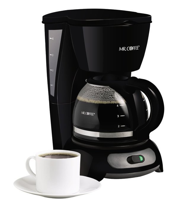 Mr. Coffee 4-Cup Switch Coffeemaker, Black, TF5