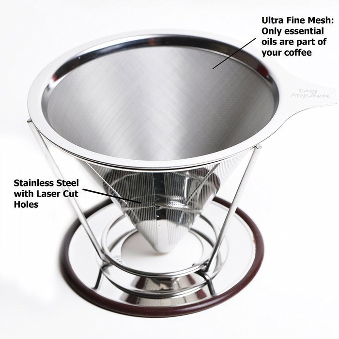 Pour Over Coffee Dripper - Stainless Steel Reusable Coffee Filter for ...