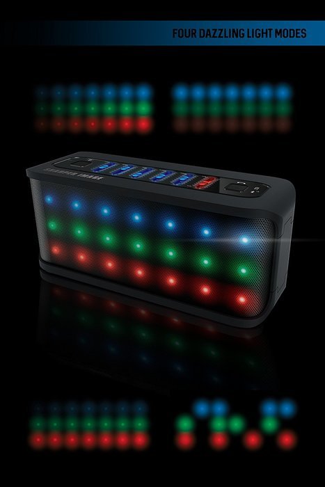 Sharper Image SBT609XBK Wireless Bluetooth Party Speaker with LED Color-Changing Lights (Black) N6