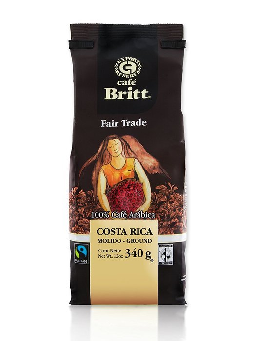 Cafe Britt Fair Trade Ground Coffee, 12 Ounce Bag