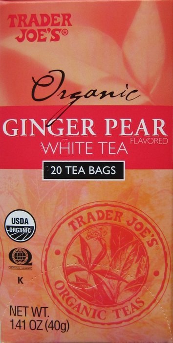 Trader Joe's Organic Ginger Pear White Tea, 20 Tea Bags (Pack of 2)