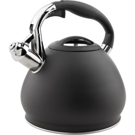 Kitchen Details 3.4L Whistling Tea Kettle made with Durable Stainless Steel, Black Matte