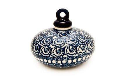 Polish Pottery Pearl Flat Christmas Ornament