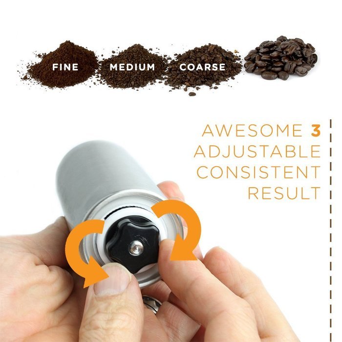 Swift Coffee Grinder | Premium Portable Stainless Steel Manual Coffee Grinder Mill with Adjustable Ceramic Burr...
