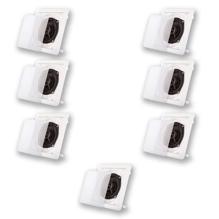 Acoustic Audio S191 In Ceiling / In Wall 7 Speaker Set 2 Way Home 1400 Watt S191-7S