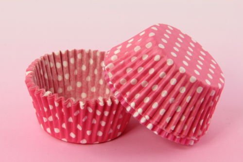 Disposable Baking Cups Mini Cupcake Liners Baking Cups Pink Polka Dot Standard Size 2'' x 1 1/4'' 1sets of 100... N2