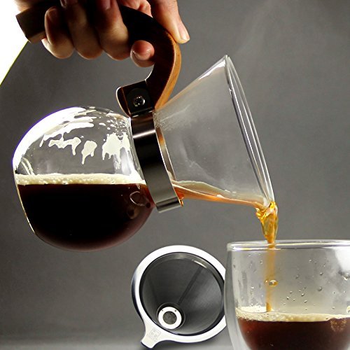 Coffee Dripper - Stainless Steel Reusable Coffee Filter for the best Drip Coffee - Pour-over Coffee Maker N2