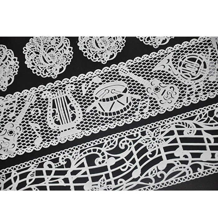 FOUR-C Cake Supplies Lace Silicone Mold Embossing Mat for Cake Lace Color Pink