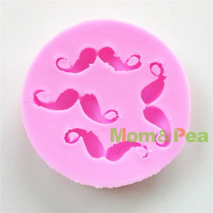 Mom&pea 0608 Mustache Shaped Silicone Mould for Fondant Cake Sugar Paste Cake Decoration 3d Cake Toppers Mold... N4