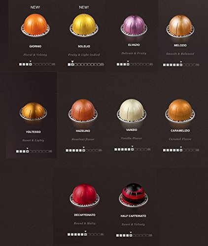 Nespresso Vertuoline - The Mild Sampler Coffee & Espresso Capsules Pods: One Capsule of Each Mild Coffee Flavor...