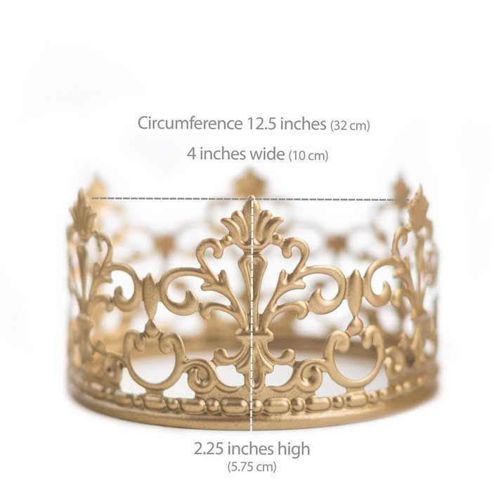 Gold Crown Cake Topper, Vintage Crown, Small Gold Wedding Cake Top, Princess Cake, The Queen of Crowns N2