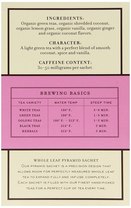 Harney & Sons Fine Teas Organic Bangkok - 20 Wrapped Sachets, 1.6 Ounce N2