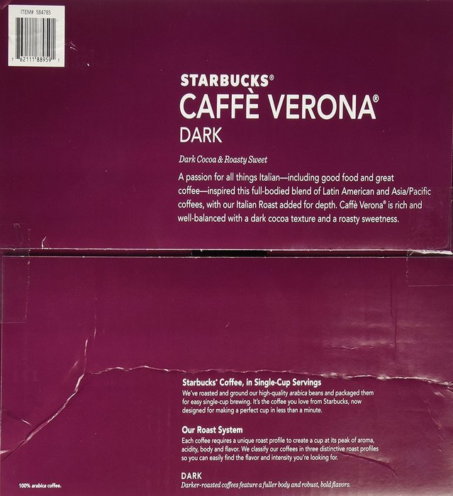 Starbucks Caffe Verona Dark, K-Cup for Keurig Brewers, 96 Count N15