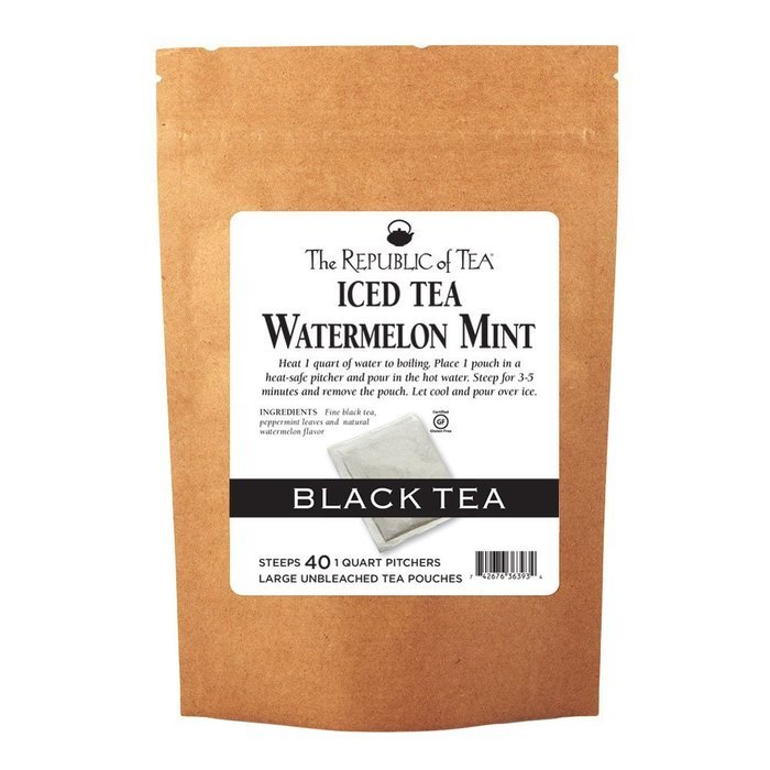 The Republic Of Tea Ginger Peach Black Iced Tea, 8 Large Iced Tea Pouches / 8 Quarts, Award-Winning Premium Black... N5