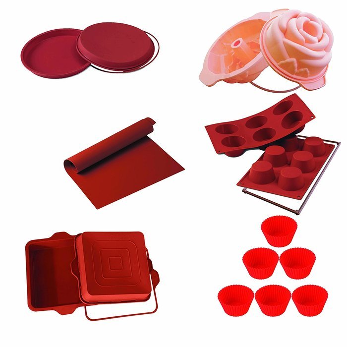 Silikomart 11-Piece Silicone Bakeware Set with 4 Safe Rings N7