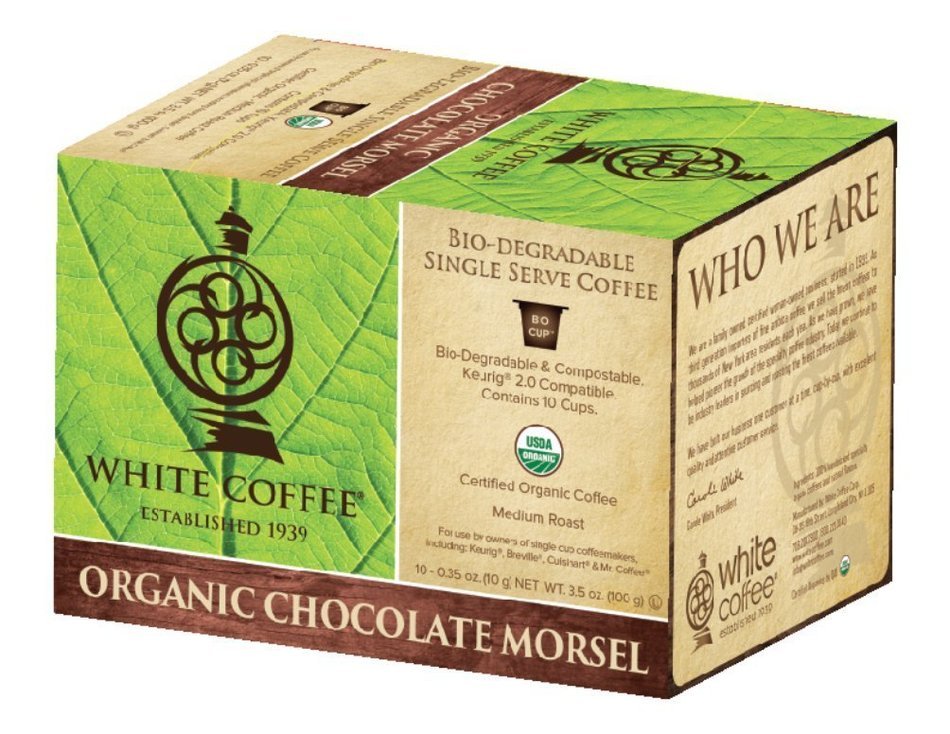 White Coffee Organic Single Serve Coffee, Chocolate Morsel, 10 Count N2