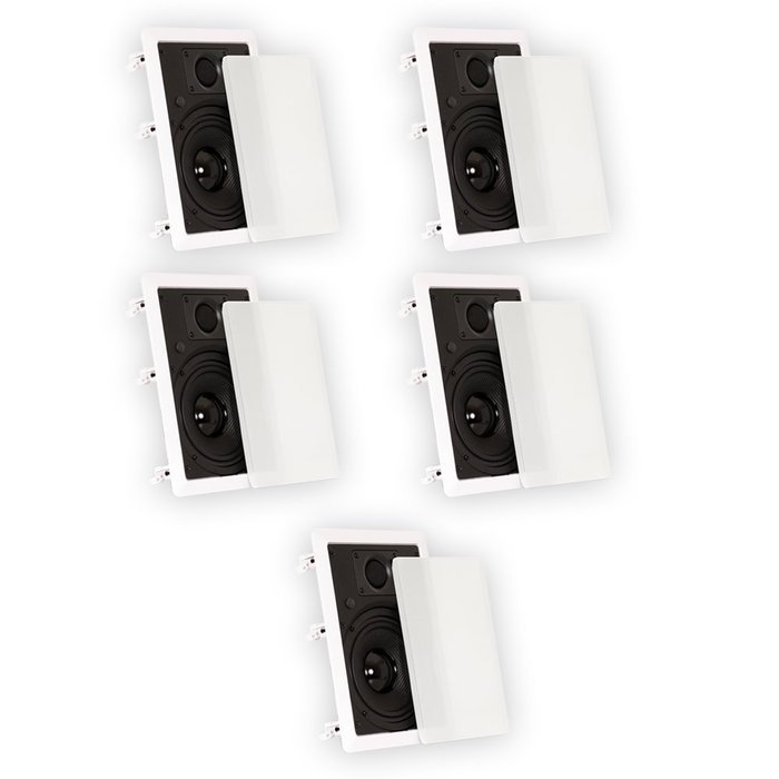 Theater Solutions TS65W In Wall 6.5" Speakers Surround Sound Home Theater 5 Speaker Set