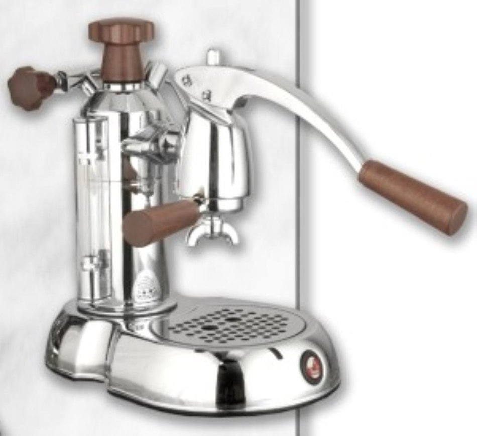 La Pavoni ESW-8 Stradavari 8-Cup Espresso Machine, Chrome with Wood Handles