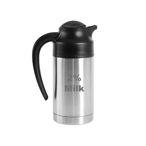 Service Ideas S2SN702%ET Steelvac Carafe, "2% Milk" Etched, 0.7 L