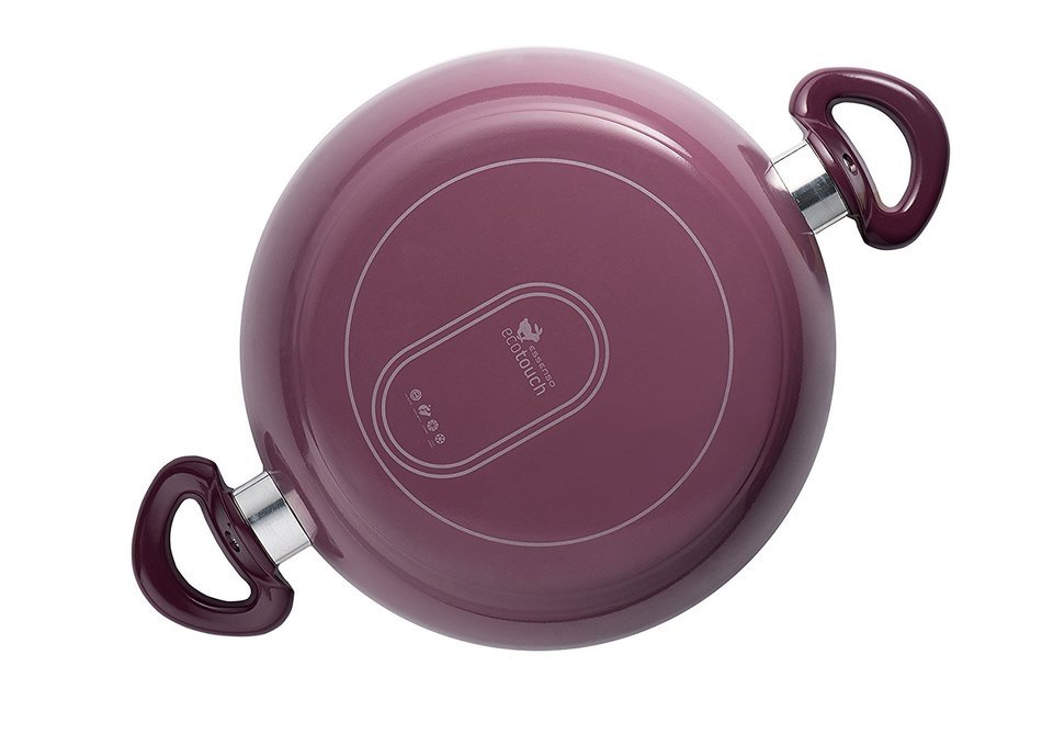 Essenso Ecotouch Lazio Enamel-Coated Low Dutch Oven with Nonstick Ceramic Interior, PTFE / PFOA Free, 3 Quart,... N14