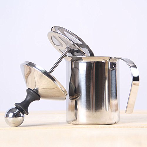 Olayer 400ML Thicken Double Dozen Foamer Whipped Manual Milk Coffee Maker Foam Cup N6