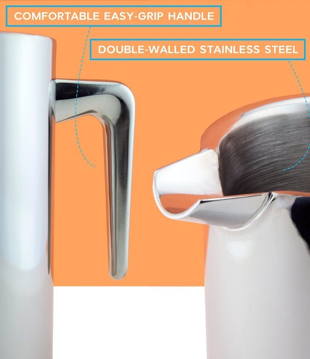 Stainless Steel French Press Coffee Maker by Cozyna, 34oz | 8 Cup | 1 Liter, Dove N3