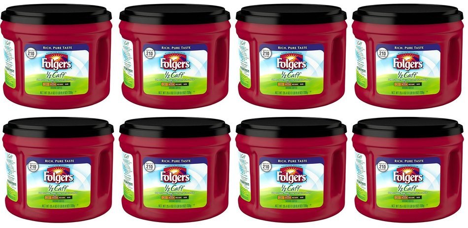 Folgers 1/2 Caff Ground Coffee, 25.4 oz N4