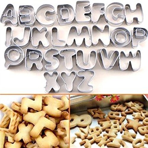Tinksky 37pcs Alphabet Number Letter Fondant Cake Frill Edge Cutter Mold Mould Set N4