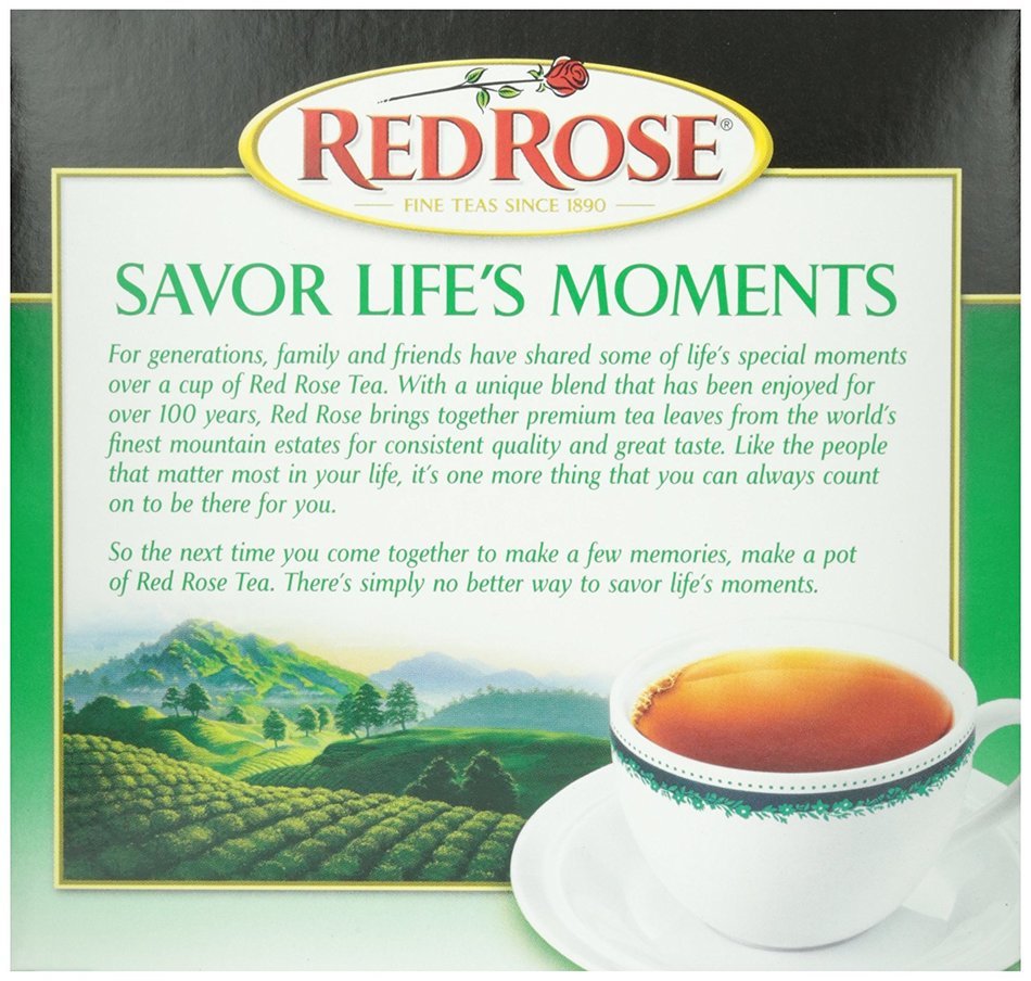 Red RoseTea Bags Naturally Decaffeinated Premium Blended, 48 ct