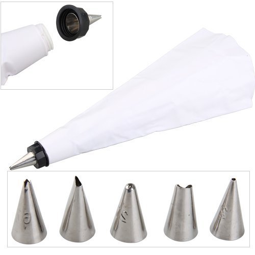 Gacube Cake Pastry Decorating Icing Piping Bag + 5 Nozzles new N3
