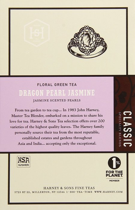 Harney & Sons Green Tea, Dragon Pearl Jasmine, 20 Sachets N2