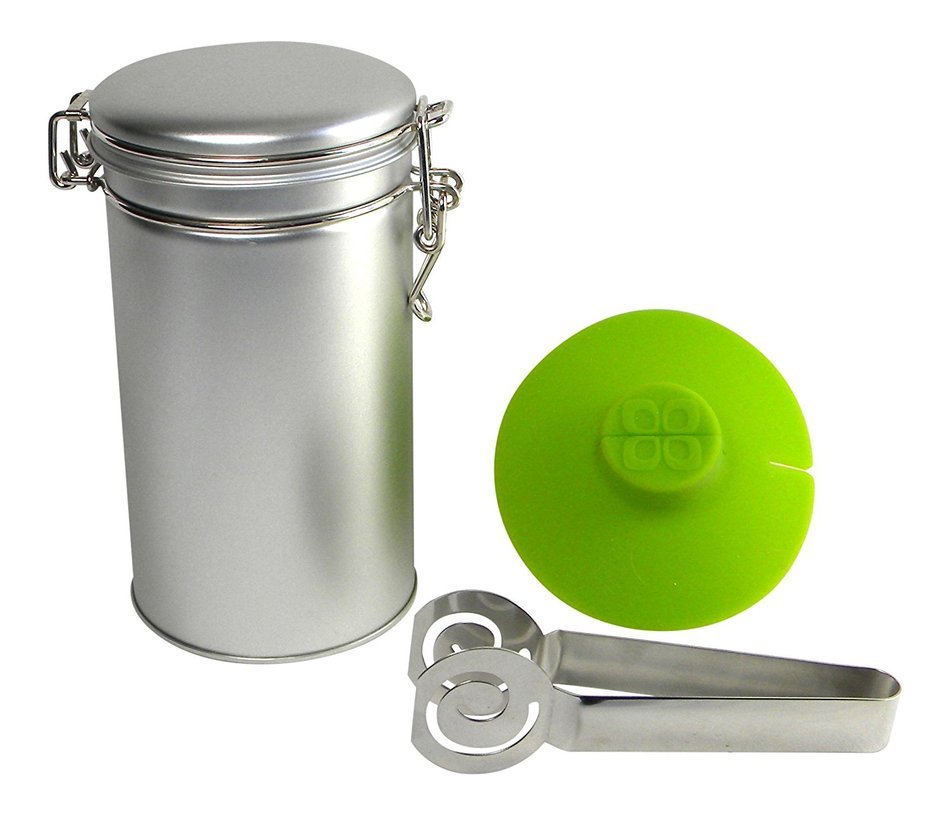 Stainless Steel Tea Bag Tongs Tea Tin and Silicone Tea Bag Buddy Bundle of 3 N2