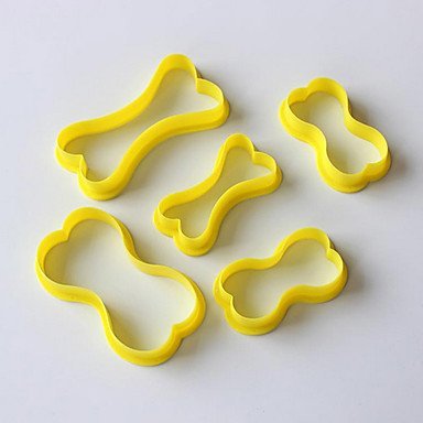 Sher 5Pcs Dog Bone Cookie Cutters Plastic Biscuit Cutters Dessert Cupcake DIY Decorating Plastic Cutter