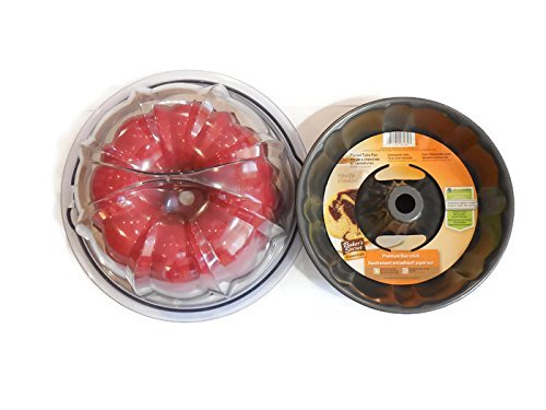 Baker's Secret 1114421 Essentials Fluted Tube/Bundt Pan Plus Nordic Ware Bundt Pan and Deluxe Cake Keeper Bundle...