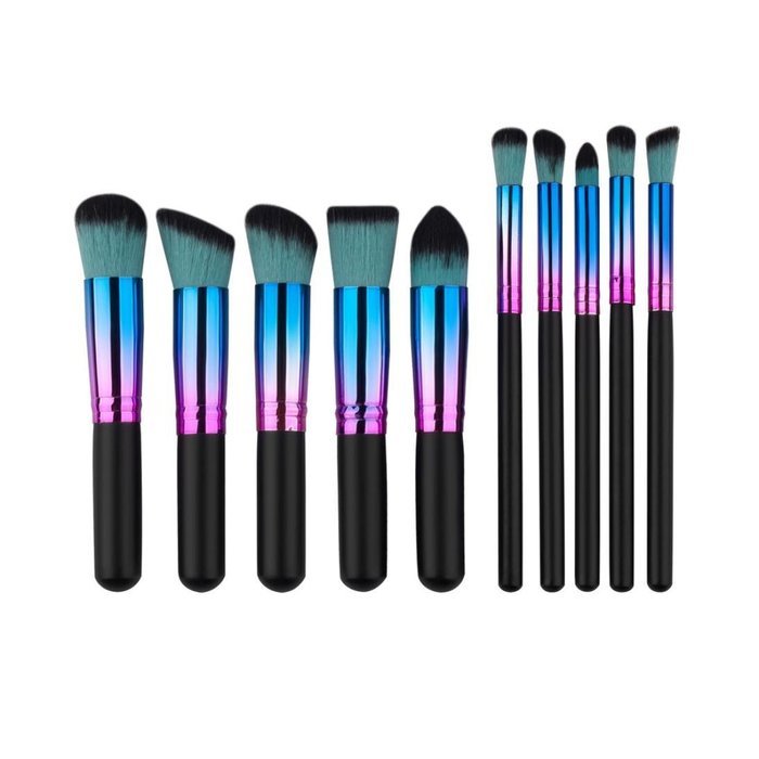 Mikey Store Cosmetic Makeup Brush Makeup Brush Eyeshadow Brush (10pc Black) N9