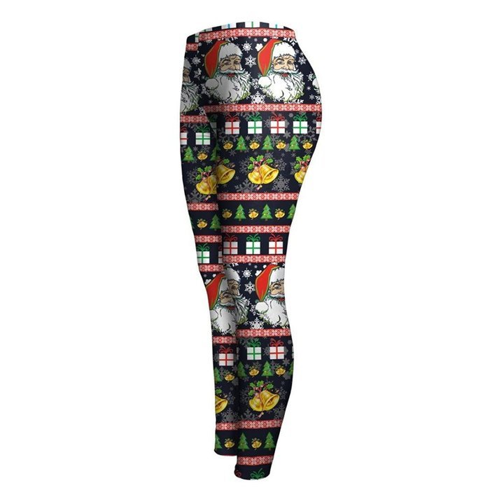 PHOTNO Fashion Women Lady Skinny Christmas Printed Stretchy Pants Leggings