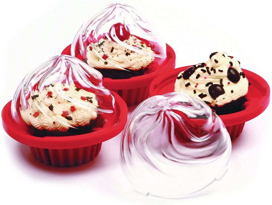 Norpro Bake and Store Red Silicone Cupcake Holder