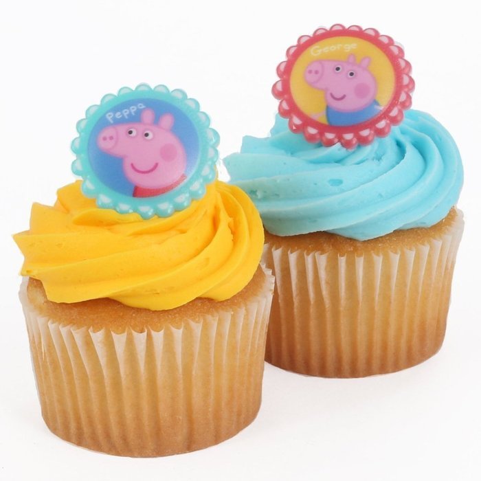 Bakery Crafts - Peppa Pig 24 Cupcake Topper Rings, 1.5" x 1.5"