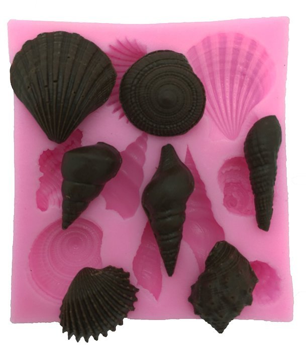 Okallo Products Silicone Seashell Mold for Chocolates, Candy, Baking, and More Sea Shells N2
